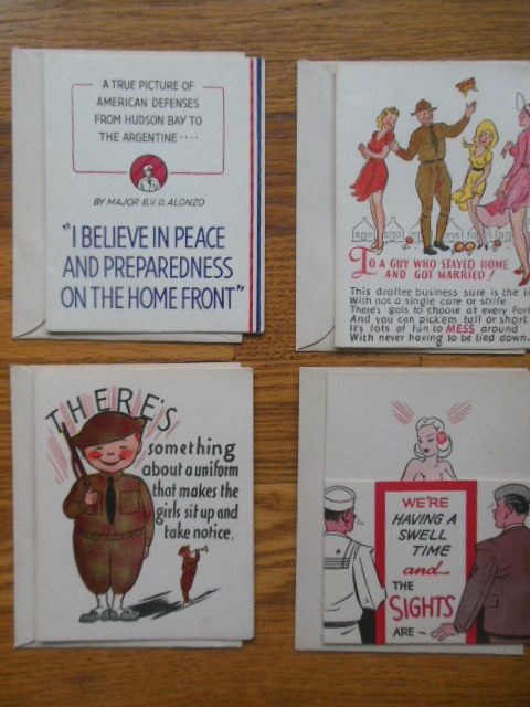 Image for WWII Greeting Cards (4 Unused with envelopes)
