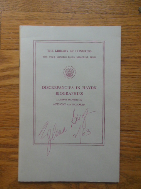 Image for Discrepancies in Haydn Biographies SIGNED by Zelma George (1962)