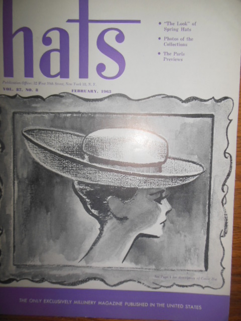 Image for Hats Magazine (Only Millinery Magazine in U.S. February, 1963)