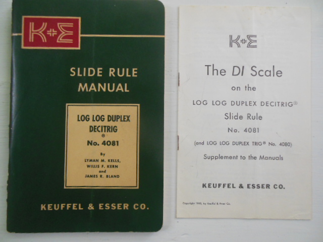 Image for Keuffel & Esser Slide Rule Manual Log Log Decitrig No. 4081 (1955, Plus 1953 Supplement Laid-in))