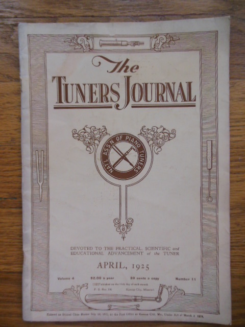 Image for The Tuners Journal April, 1925 (Magazine Piano Tuning)