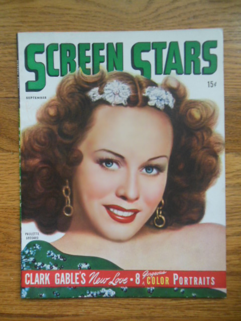 Image for Screen Stars Magazine Sept. 1944 (Paulette Goddard, Clark Gable, Red Skelton, Lucille Ball, Dorothy Lamour)