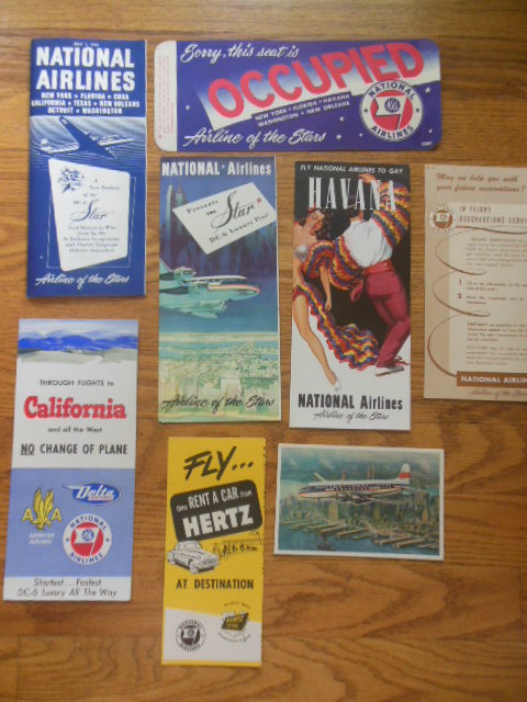 Image for National Airlines Packet   Brochures, Postcard DC-6 Star (1952)