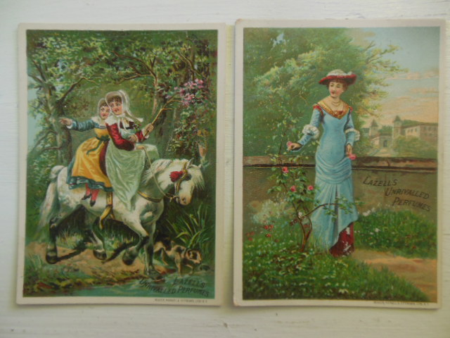 Image for Trade Cards Lazell's Unrivalled Perfumes (Girls on Horse, Lady in Blue)