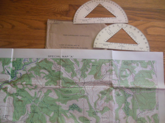 Special Map Rotc Special Map A in Original Envelope with Protractors (ROTC, 1935)