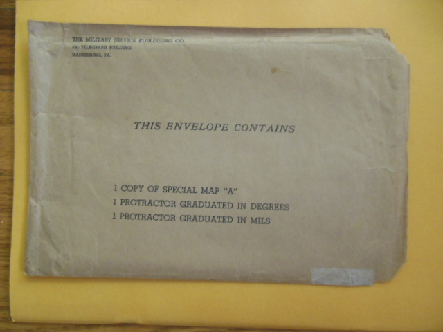 Special Map Rotc Special Map A in Original Envelope with Protractors (ROTC, 1935)