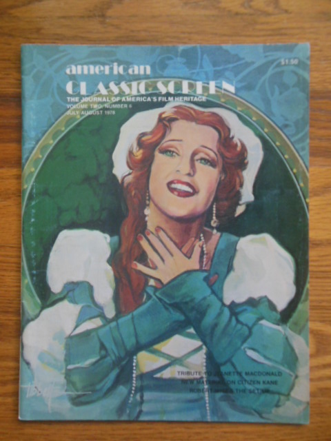Image for American Classic Screen Magazine July/August, 1978 (Jeanette MacDonald, Citizen Kane)