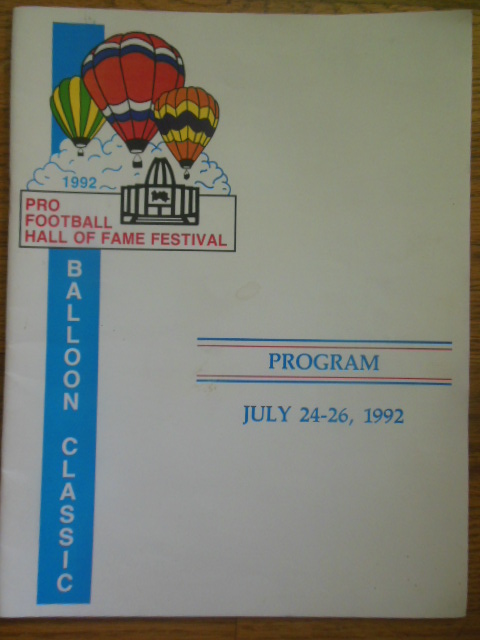 Image for Program Balloon Classic Pro Football Hall of Fame Festival (1992)