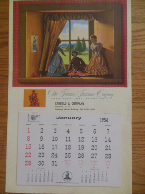 Image for Calendar 1956 Ohio Farmer's Insurance Co.; Canfield and Company Agency Chardon, Ohio (Doll Theme)