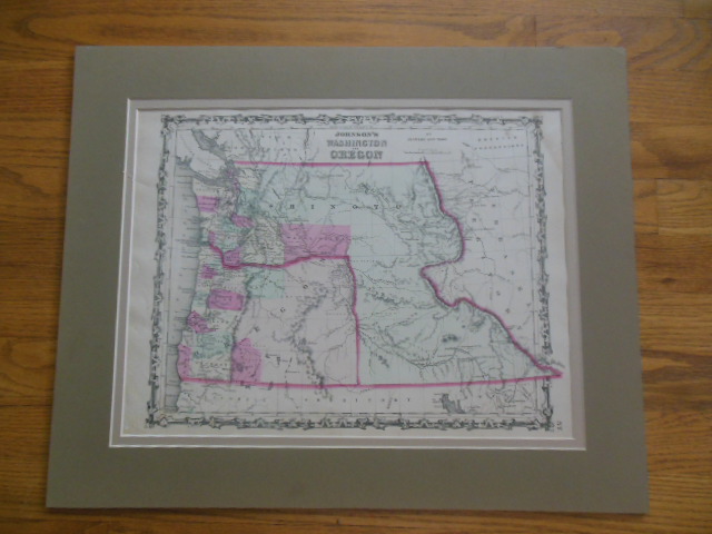 Image for 1862 Johnson's Map of Washington and Oregon