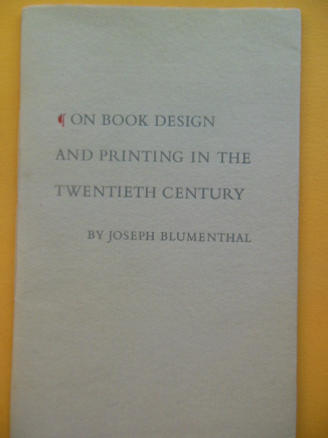 Image for On Book Design and Printing in the Twentieth Century, 1965
