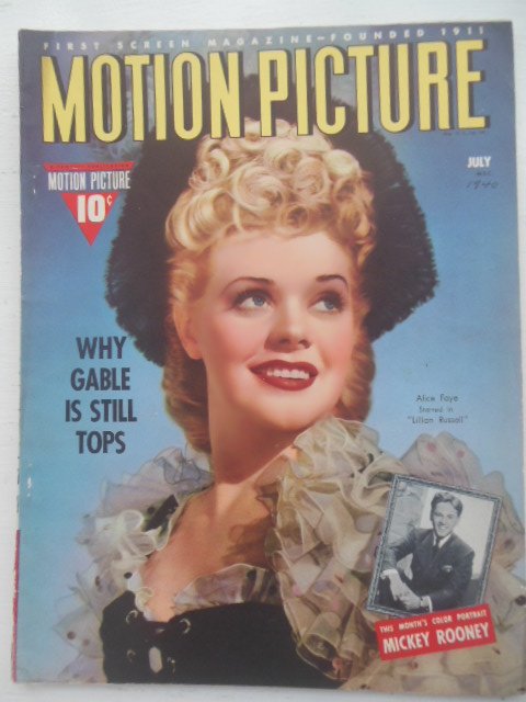 Image for Motion Picture Magazine July, 1940 (Alice Faye cover)