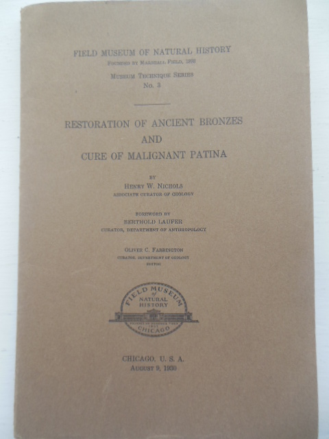 Image for Restoration of Ancient Bronzes and Cure of Malignant Patina (1930)