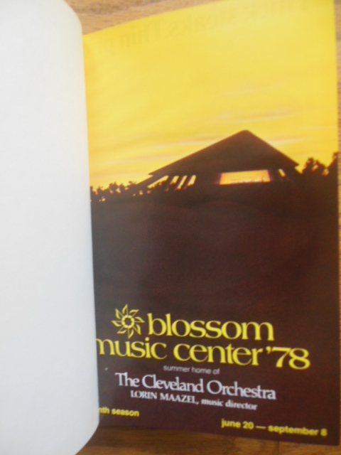 Image for Festival Book and Programs Blossom Music Center Eleventh Season 1978 Cleveland Orchestra