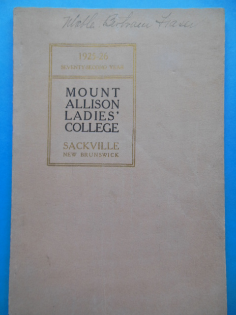Image for Calendar of the Mount Allison Ladies College Sackville, New Brunswick 1925-1926