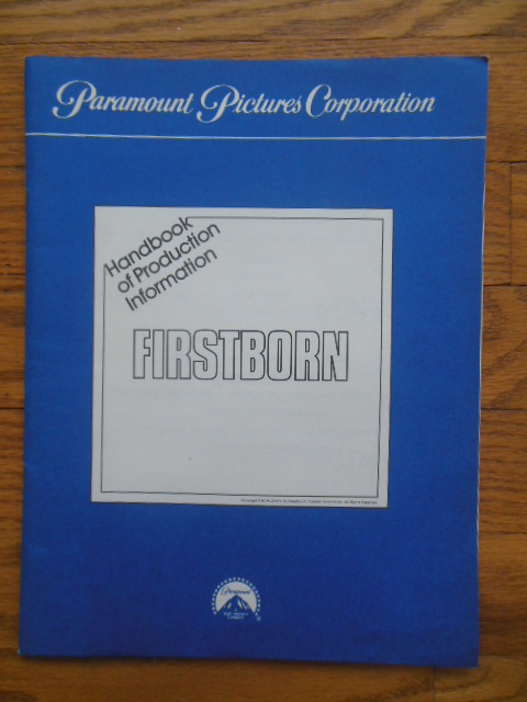 Image for Paramount Pictures Firstborn Handbook of Production Information  (including 13 Black and White Glossy Stills)