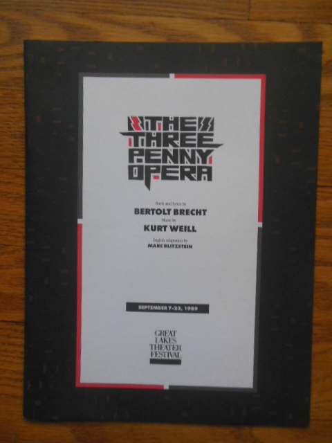 Image for Souvenir Book The Three Penny Opera; Great Lakes Theater Festival (1989)