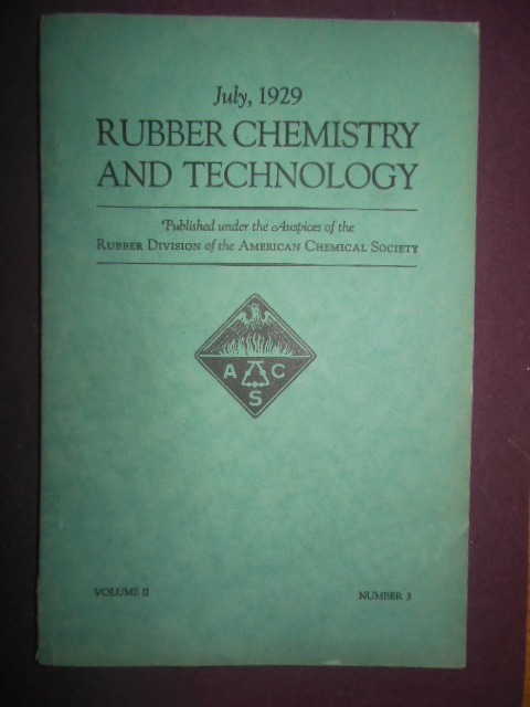 Image for Rubber Chemistry and Technology July, 1929