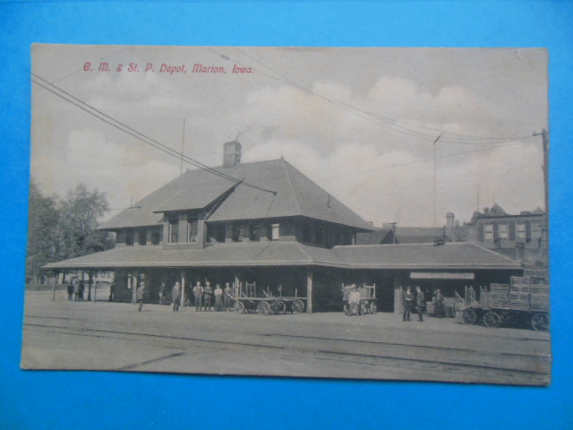 Image for Postcard C.M. & St. P. Depot, Marion, Iowa (circa 1908)
