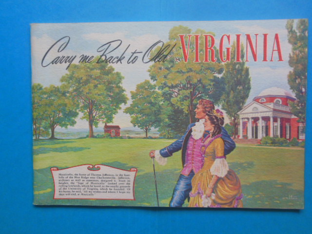Image for Travel Brochure Carry Me Back to Old Virginia (1950's)