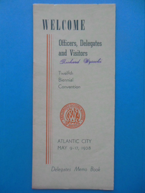 Image for Official Program Twelfth Biennial Convention Amalgamated Clothing Workers of America Atlantic City, New Jersey 1938
