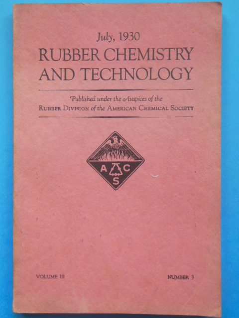Image for Rubber Chemistry and Technology July, 1930