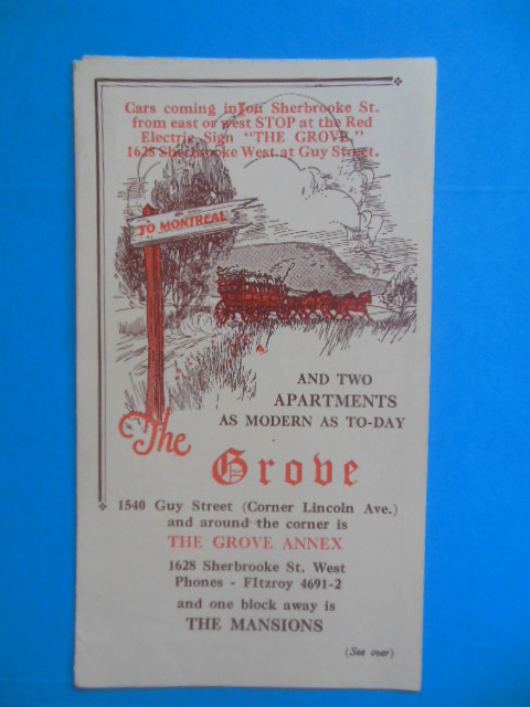 Image for Montreal Travel Brochure The Grove and The Mansions Holiday Apartments (circa 1930's)