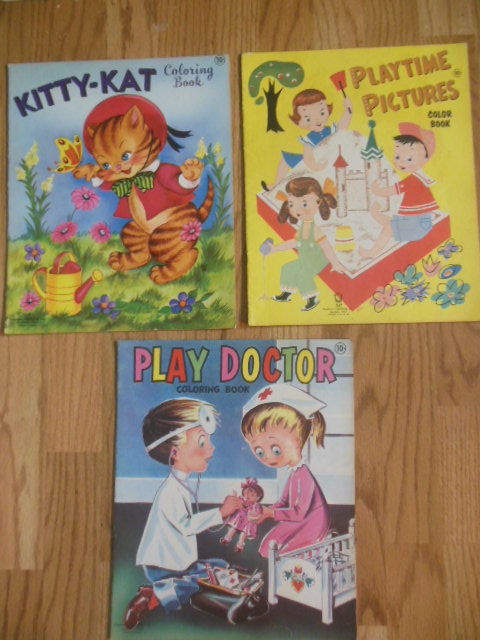 Image for Stephens Publishing Coloring Books: Kitty-Kat, Playtime Pictures, Play Doctor (1950's)