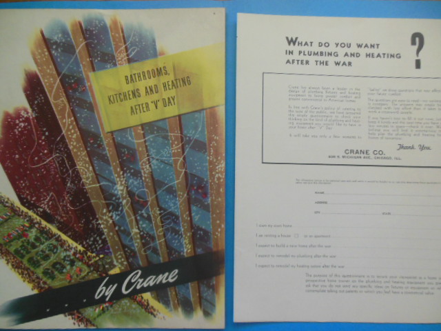 Image for Bathrooms Kitchens and Heating After "V" Day By Crane Co. (1940's Relevant Ephemnera Laid-in)