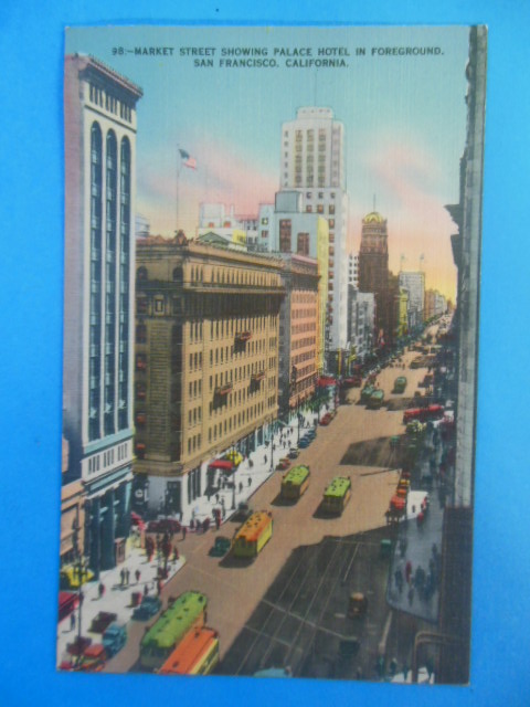 Image for Postcard Market Street Palace Hotel San Francisco, California