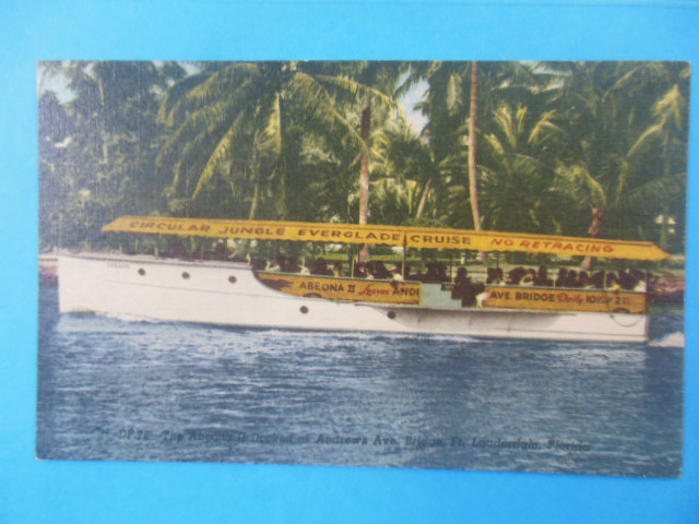 Image for Postcard The Abeona II Docked on Andrews Ave. Fort Lauderdale, Florida