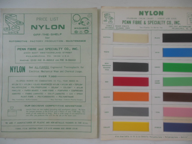 Image for Penn Fibre & Specialty Co. Inc. Nylon Price List and Color Chart