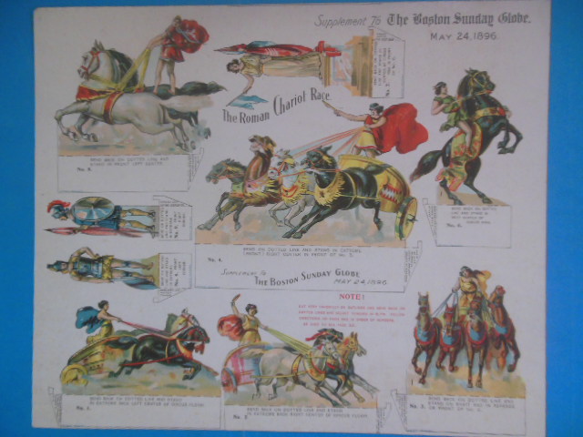 Image for The Roman Chariot Race Supplement to the Boston Sunday Globe. May 24,1896 (paper toys)