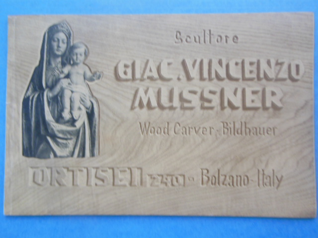Image for Scultore Giac. Vincenzo Mussner Wood Carver. Studio for Ecclesiastical Art in Wood (1958)