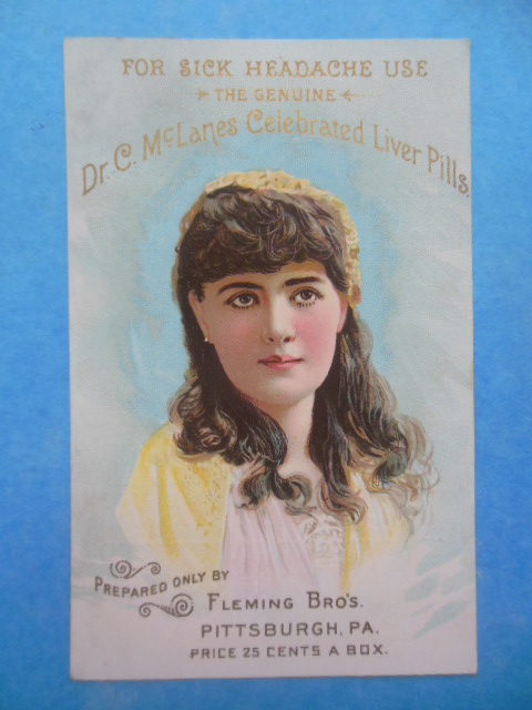Image for Trade Card: Dr. C. McLanes Liver Pills Prepared Only by Fleming Bros. Pittsburgh, PA (1888)