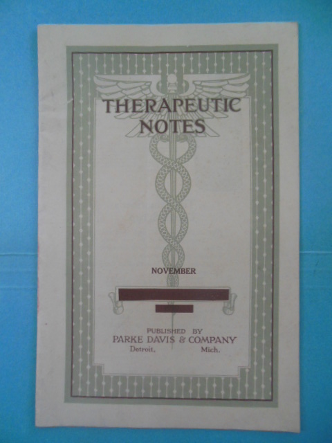 Image for Parke Davis and Company Therapeutic Notes Magazine, 1920