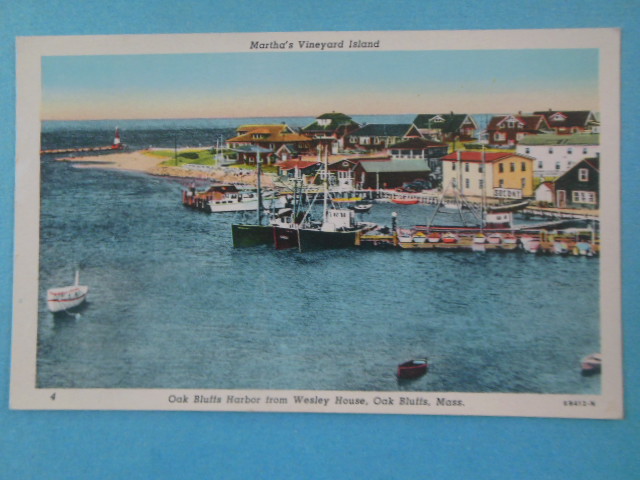 Image for Postcard Martha's Vineyard Oak Bluffs Harbor from Wesley House (unused)