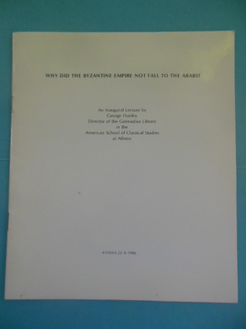 Image for Why Did the Byzantine Empire Not Fall to the Arabs? 1994