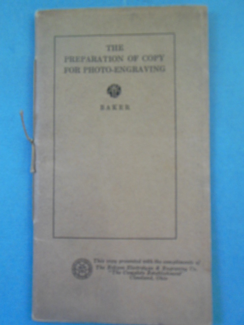 Image for The Preparation of Copy for Photo-Engraving 1916