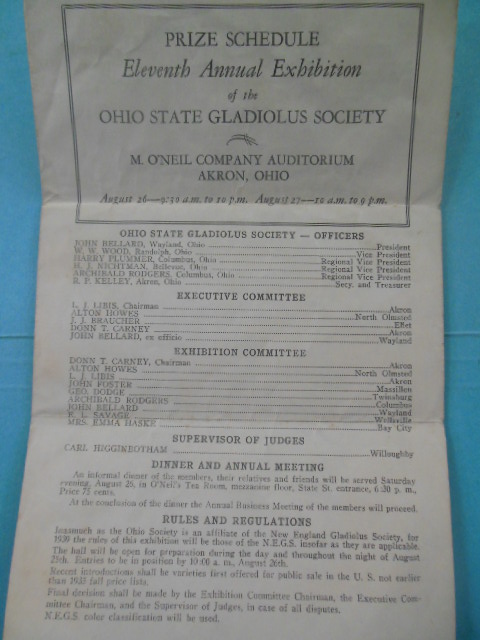Image for Eleventh Annual Exhibition of the Ohio State Gladiolus Society at M. O'Neil Co. Auditorium, 1939