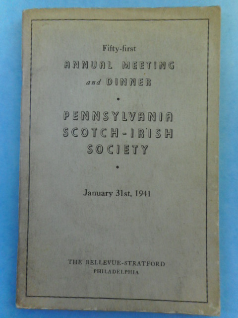 Image for Fifty-first Annual Meeting and Dinner, Pennsylvania Scotch-Irish Society, 1941