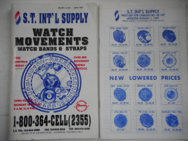 Image for S.T. International Supply.Watch Movements. Watch Bands and Staps. Catalog BK-297. June 1997