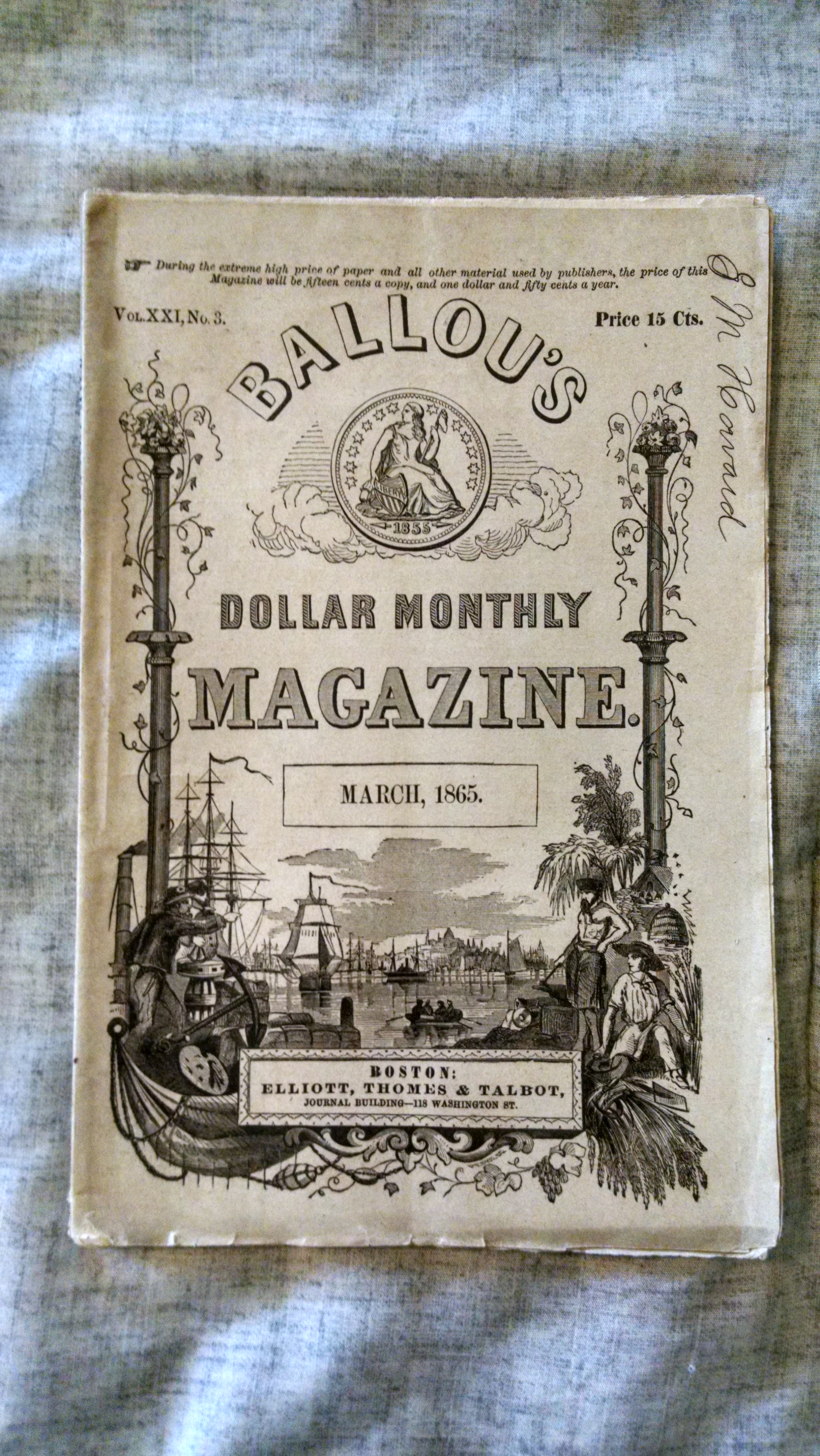 Image for BALLOU' DOLLAR MONTHLY MAGAZINE  MARCH 1865