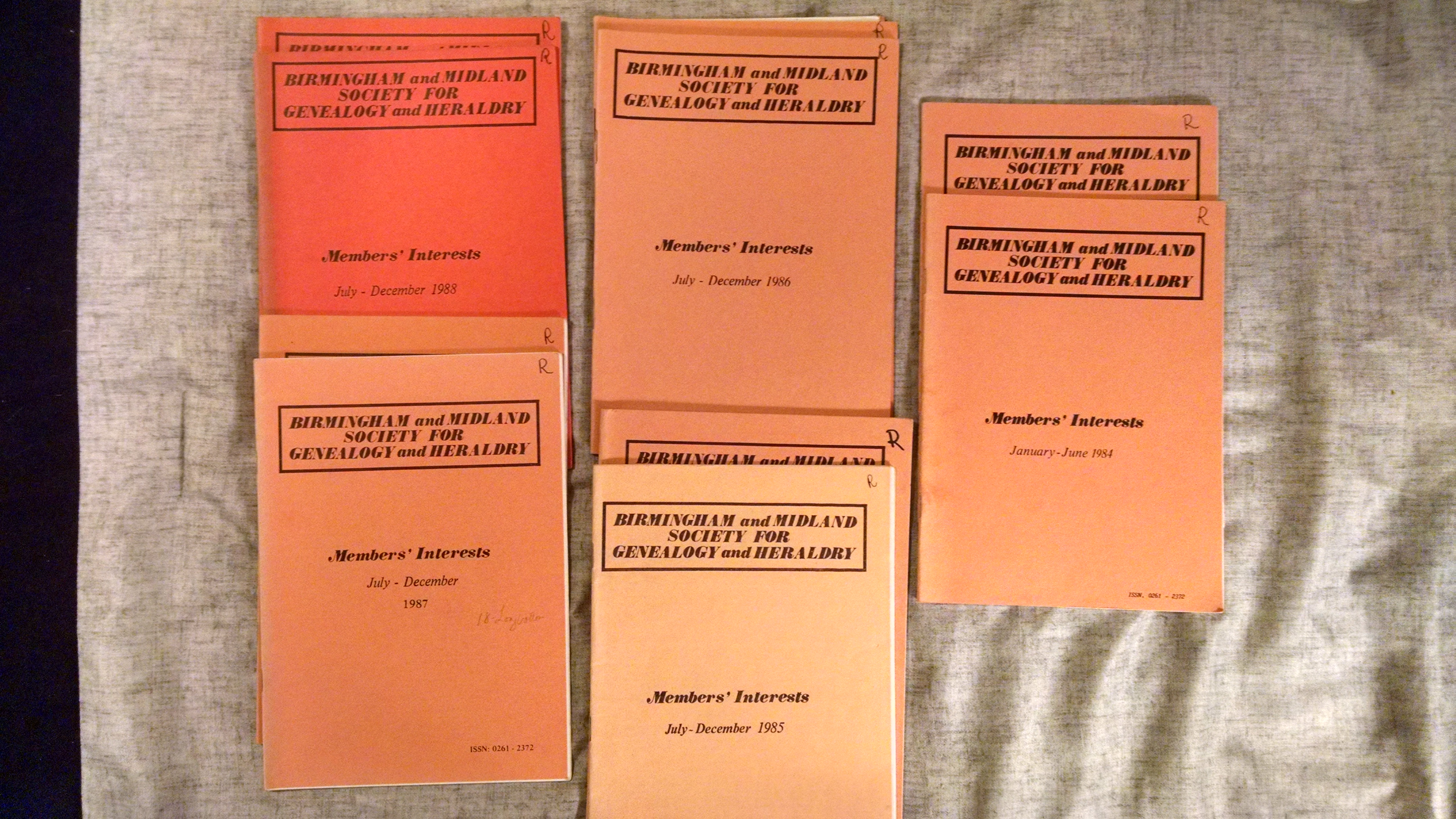 Image for BIRMINGHAM AND MIDLAND SOCIETY FOR GENEALOGY AND HERALDRY       10 ISSUES 1984-88
