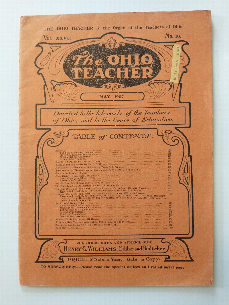 Image for THE OHIO TEACHER   VOL 27 NO 10  MAY 1907