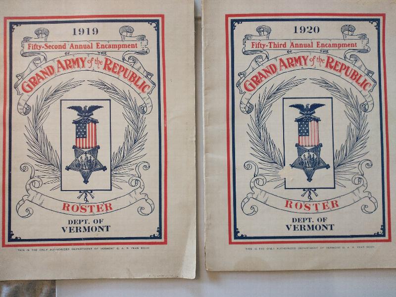 Image for GRAND ARMY OF THE REPUBLIC  ROSTER  ,  DEPT OF VERMONT     [ TWO ISSUES  1919 , 1920 ]