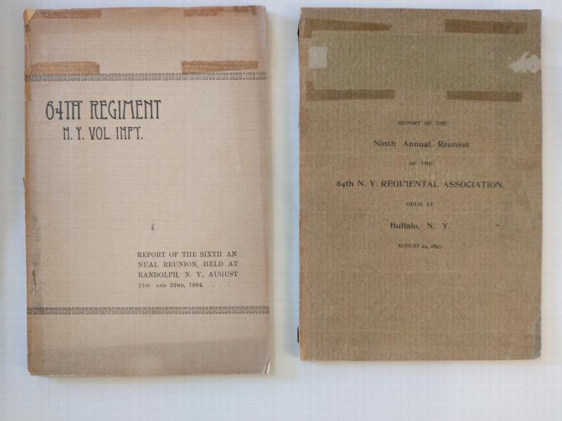 Image for REPORTS FROM  THE 6TH AND 9 TH  ANNUAL REUNION OF THE 64 TH  REGIMENT   N.Y. VOL INFINTRY    [ 2 BOOKLETS ]