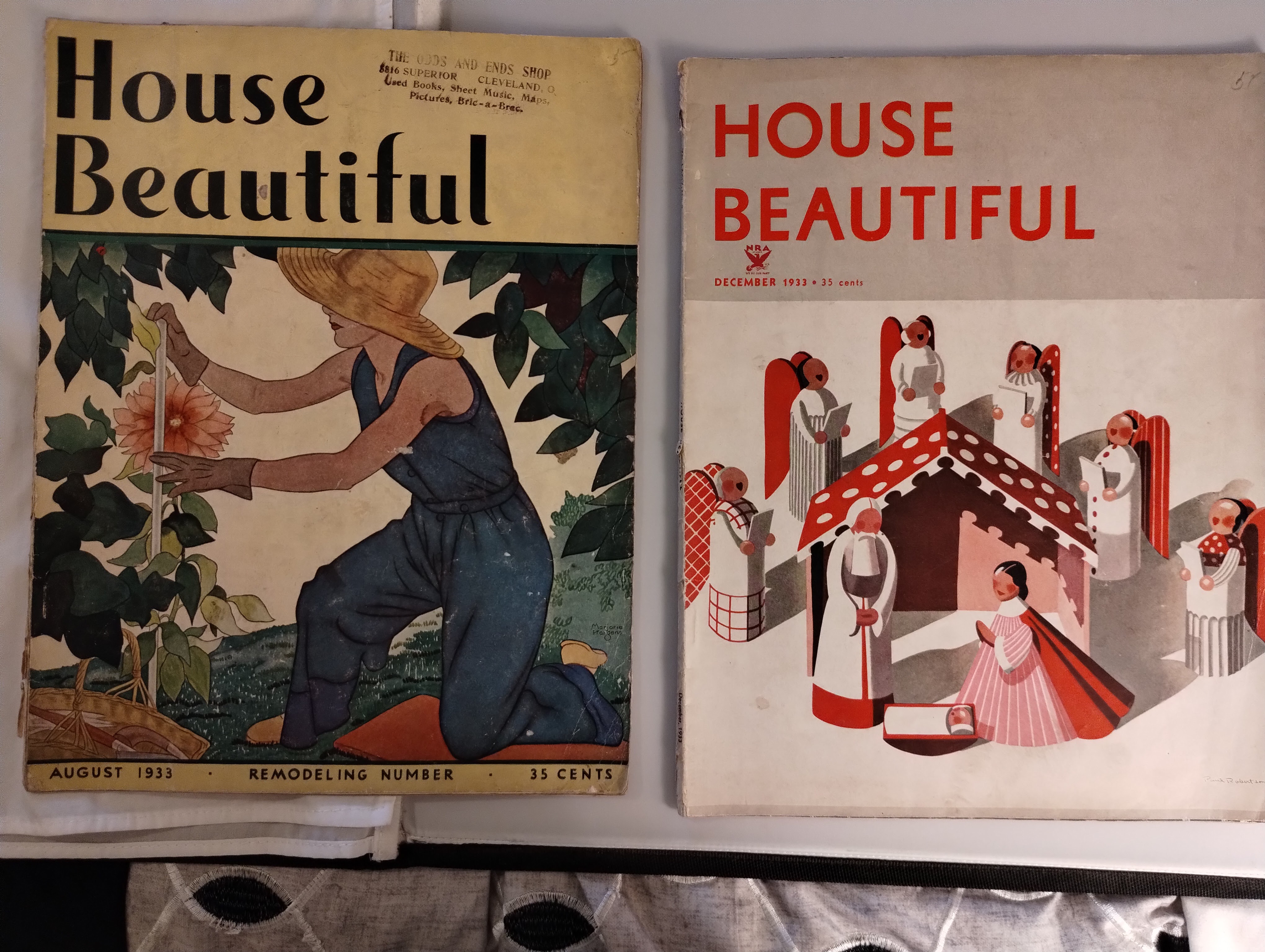 HOUSE BEAUTIFUL MAGAZINE [ TWO ISSUES AUGUST 1933 , DECEMBER 1933 ]