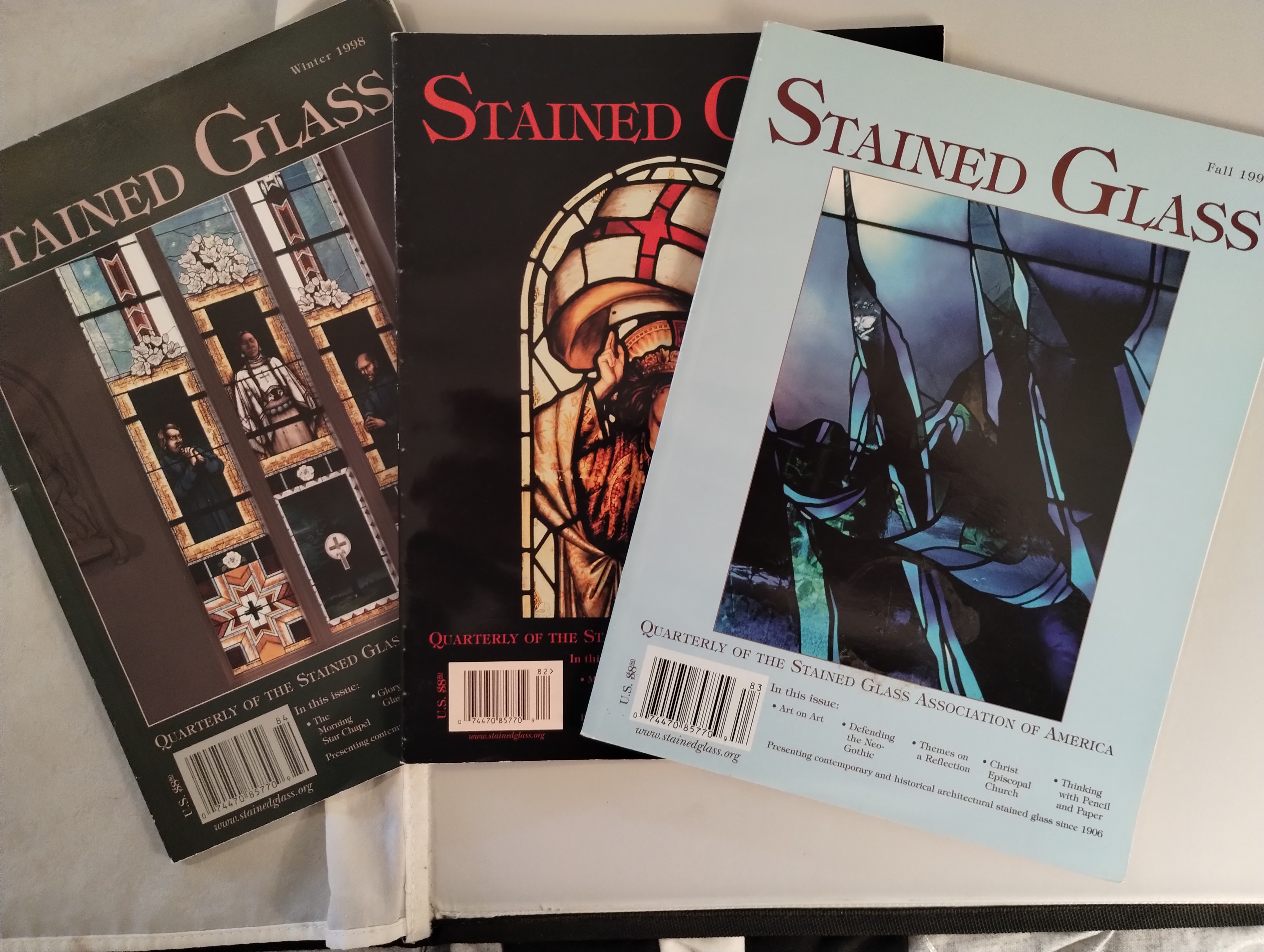 STAINED GLASS , QUARTERLY OF THE STAINED GLASS ASSOCATION OF AMERICA [ 3 ISSUES ]